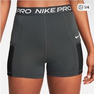 Nike Women's Pro 3" Grey/Black Mesh Pockets Training Shorts size small
EUC